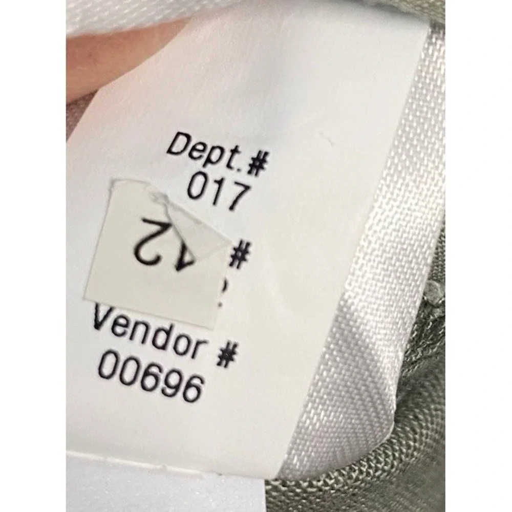 Eddie Bauer Womens 100% Cotton Dress‎ Sage Green/Button Front/Short Sleeve L NWT